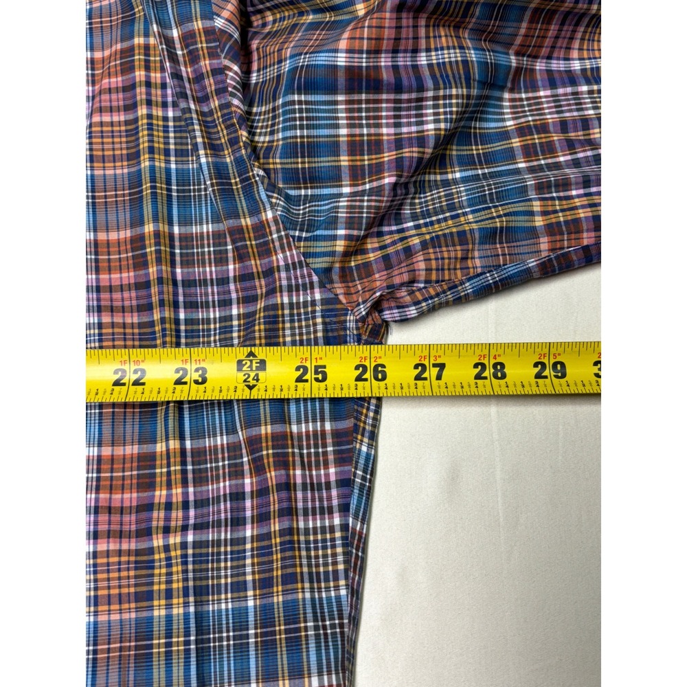Peter Millar Mens Extra Large Plaid Button Down Long Sleeve Shirt 100% Cotton - Picture 8 of 9